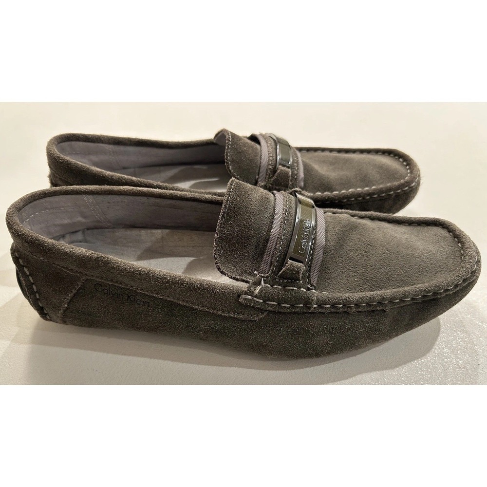 Men's Calvin Klein Miden‎ Suede Driving Loafers Slip On Shoes Size 10.5 Gray